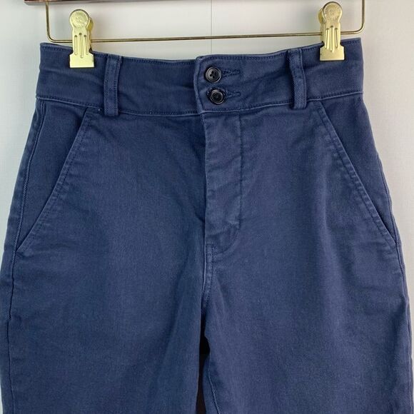 Everlane Women Navy Straight Leg Utility Stretch High Waist Pants Jeans Size 00 - Picture 3 of 9